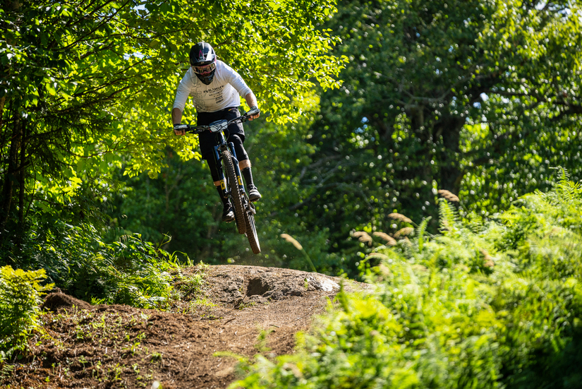 Jumping over a gnarly track