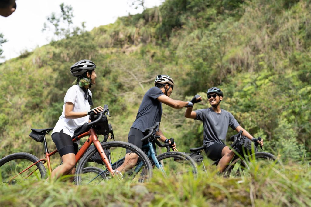 The excitement of a gravel bike community