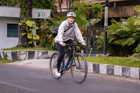 Riding A Polygon Urban Bike On The City Streets