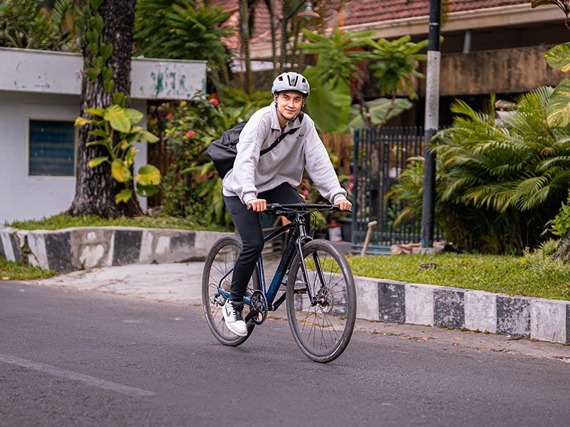 Riding A Polygon Urban Bike On The City Streets