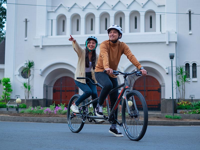 Cycling Together With A Tandem Bike