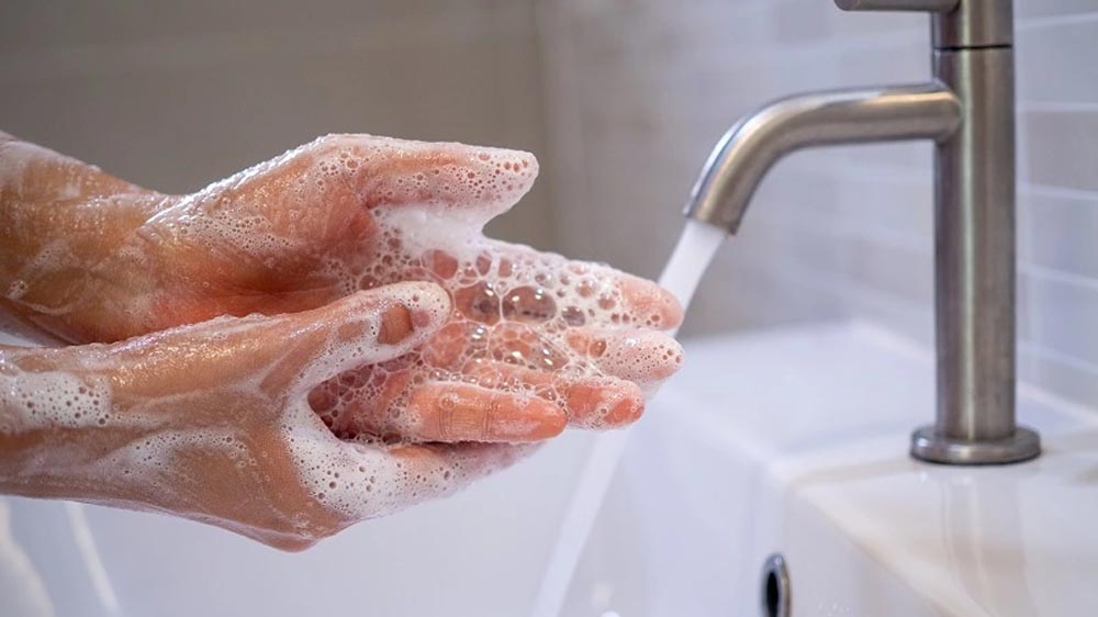 Washing Hands With Dish Soap After Chain Maintenance