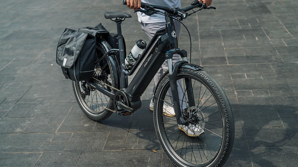 Bike Bags Installed In An Electric Bike