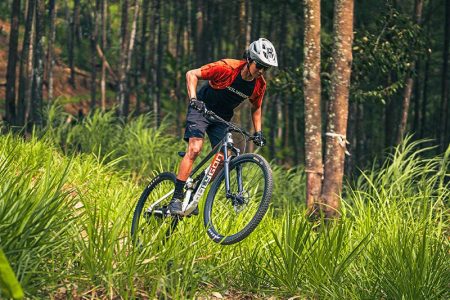 Riding A Polygon Mountain Bike On Tracks