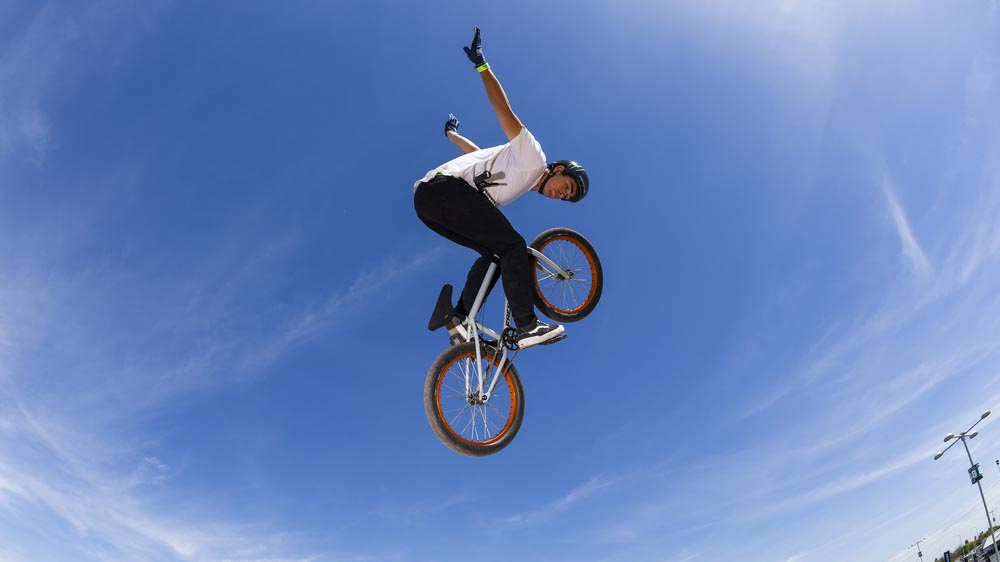 Jumping with a BMX bike
