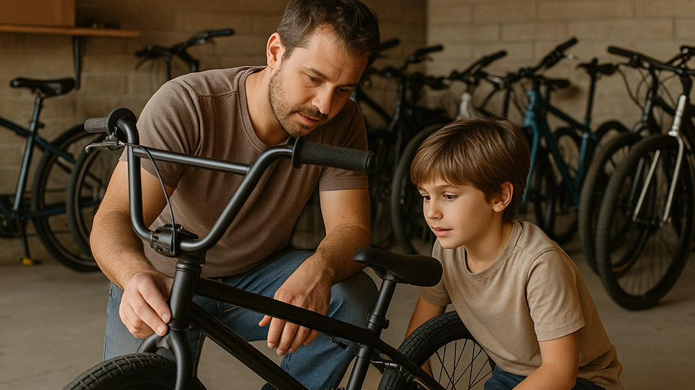 Checking the BMX bike’s condition