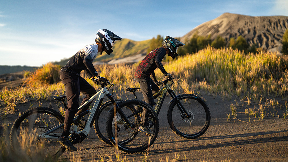 Climbing challenge in mountain biking