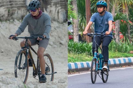 Komuter Dengan Sepeda Hybrid Dan Sepeda Urban