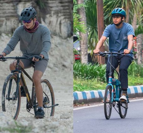 Komuter Dengan Sepeda Hybrid Dan Sepeda Urban