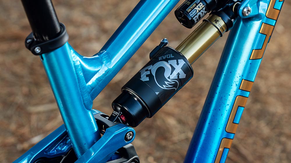 A full suspension mountain bike frame