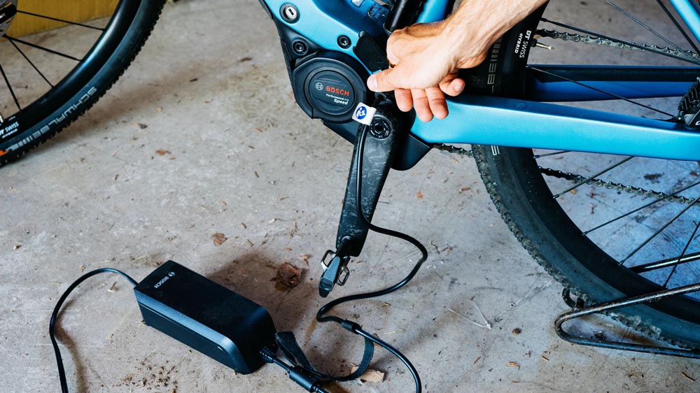 Recharging an electric bicycle at home