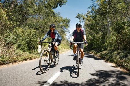 First Time Rider Starting A Bikepacking Trip On A Gravel Bike