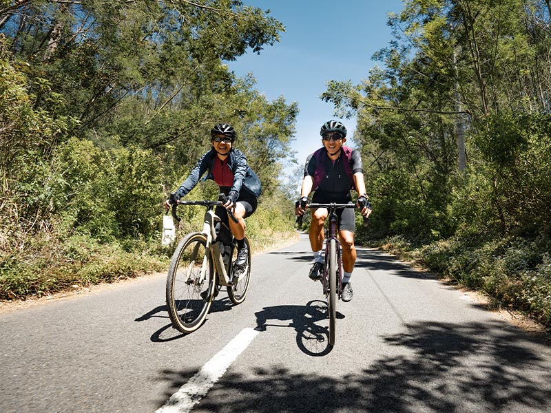 First Time Rider Starting A Bikepacking Trip On A Gravel Bike