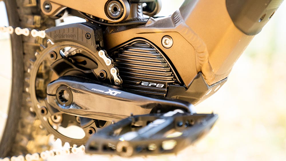 Bosch motor and battery setup on the Collosus NE electric mountain bike