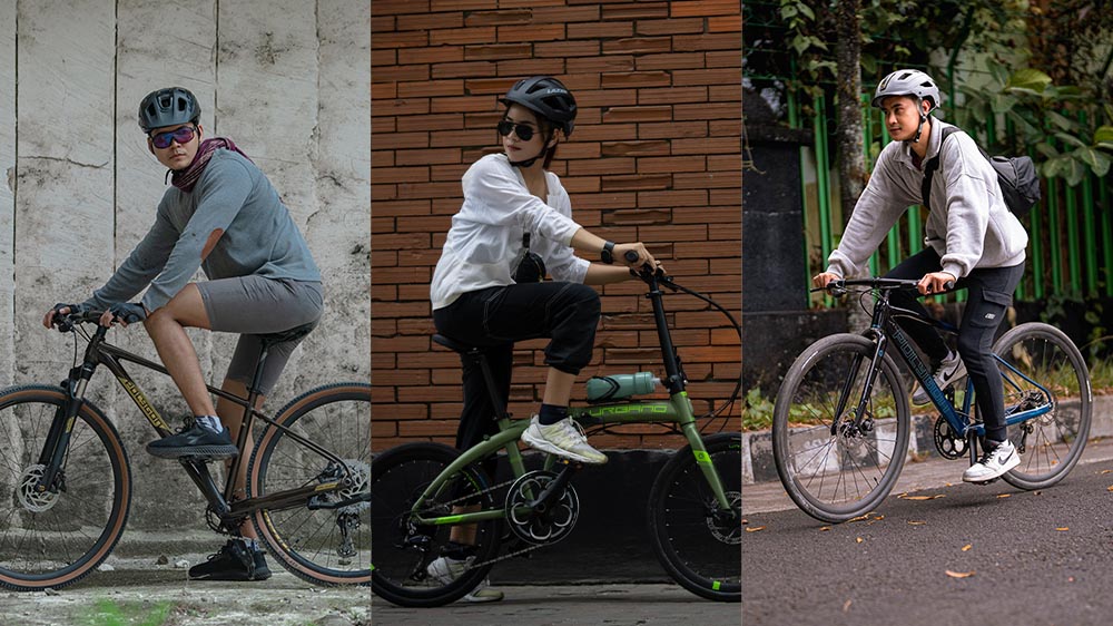 Sepeda hybrid, lipat, dan city bike