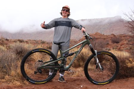 Mtb Athlete Take Photo With Polygon Collosus Mtb