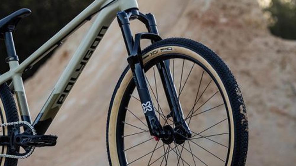 A Dirt Jump bike’s suspension forks