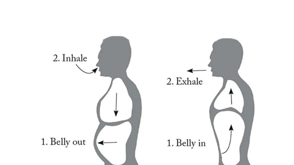 Belly breathing technique supporting long distance endurance
