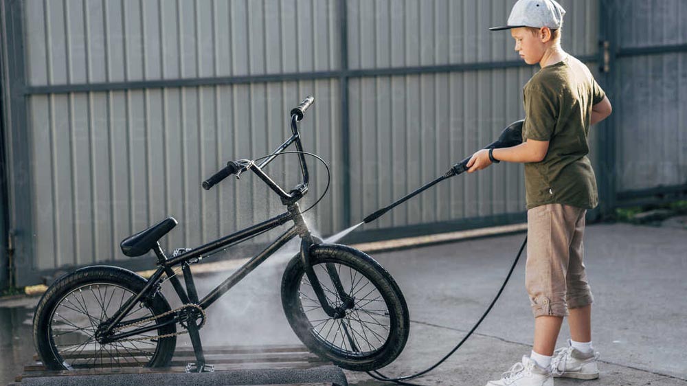 Cleaning A Bmx Bicycle To Remove Dust And Grime