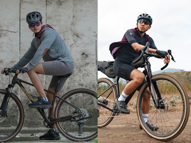 Cyclists Riding Polygon Hybrid And Gravel Touring Bikes On Mixed Terrain