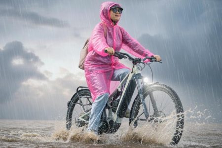 Riding An Electric Bike In The Rain