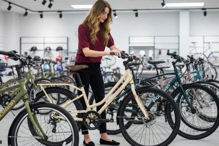 Buying A City Bike In A Bike Shop Buying A City Bike In A Bike Shop