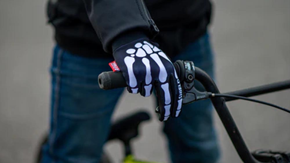 Wearing A Pair Of Bmx Gloves