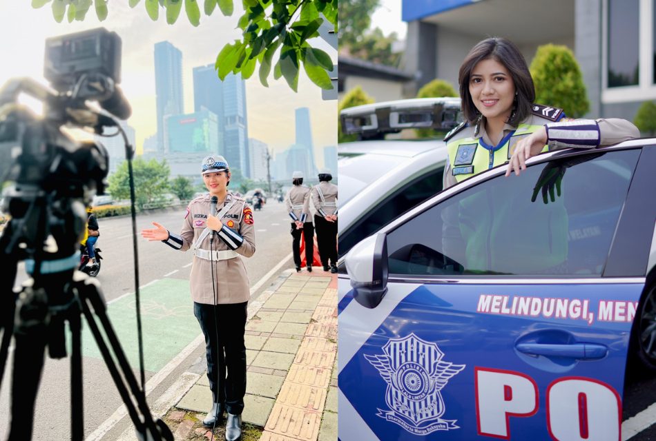 Rizka Febri Menjalani Tugasnya Sebagai Polantas