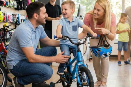 Choosing A Bicycle For Kids In A Bike Shop Choosing A Bicycle For Kids In A Bike Shop