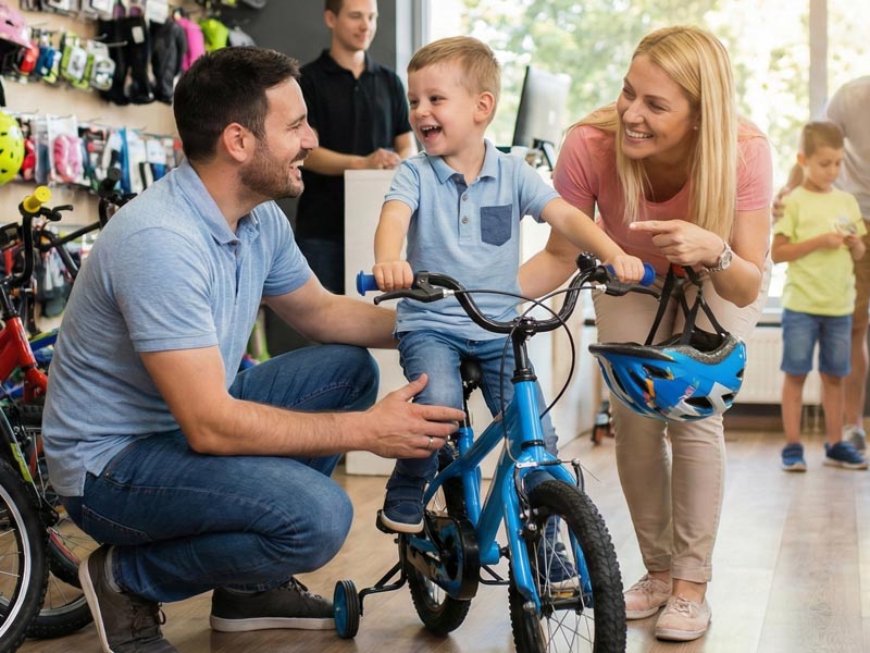 Choosing A Bicycle For Kids In A Bike Shop