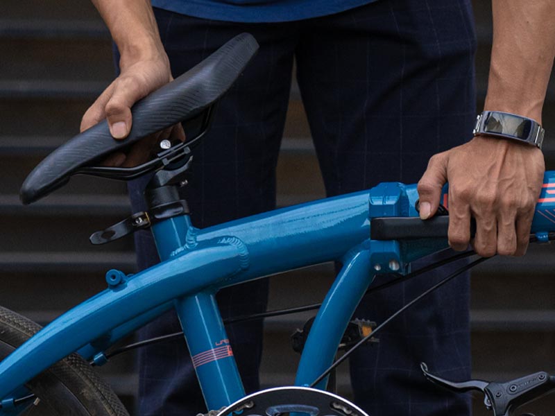 Urbano Folding Bike Being Folded For Easy Storage