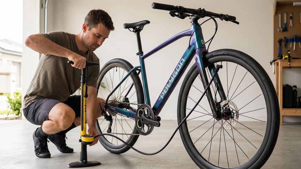 Inflating A City Bike Tire