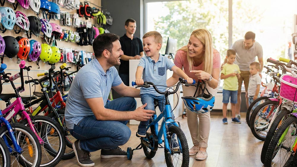 Buying A Kids' Bicycle In A Bike Shop