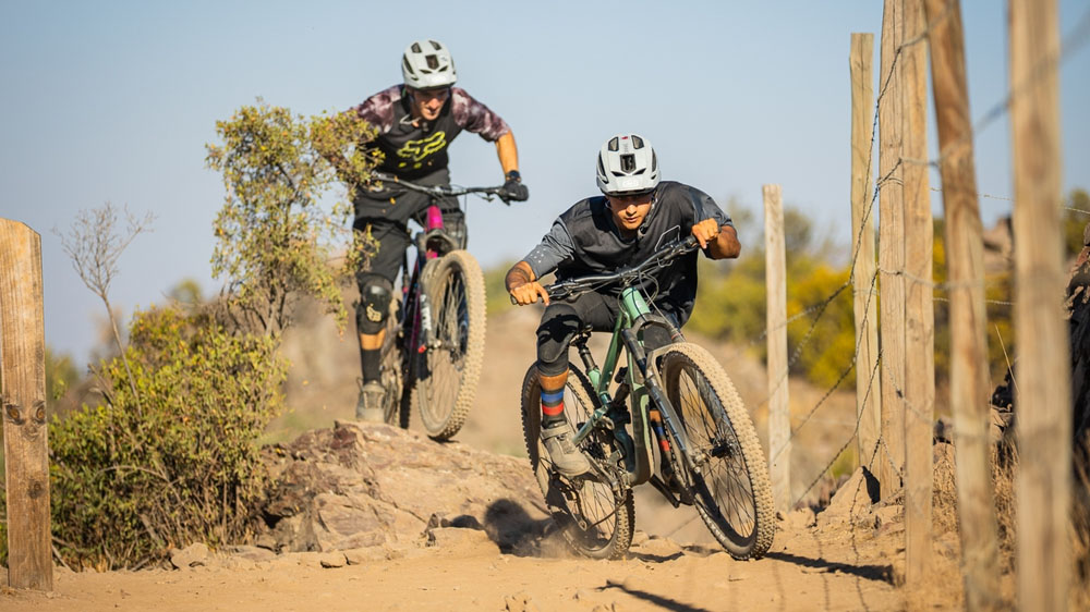 Mountain Biking Training In A Team