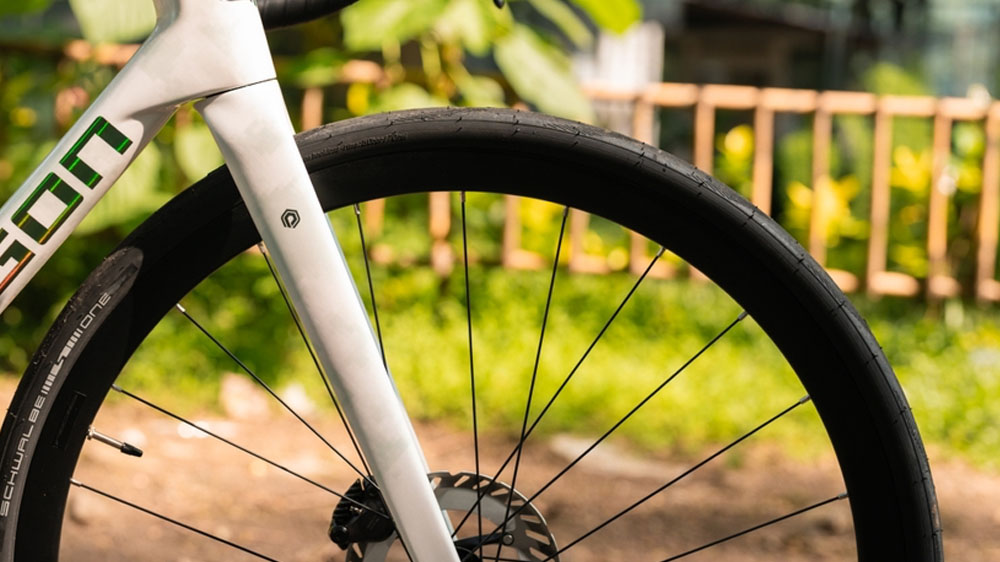 A Narrow Road Bike Tire