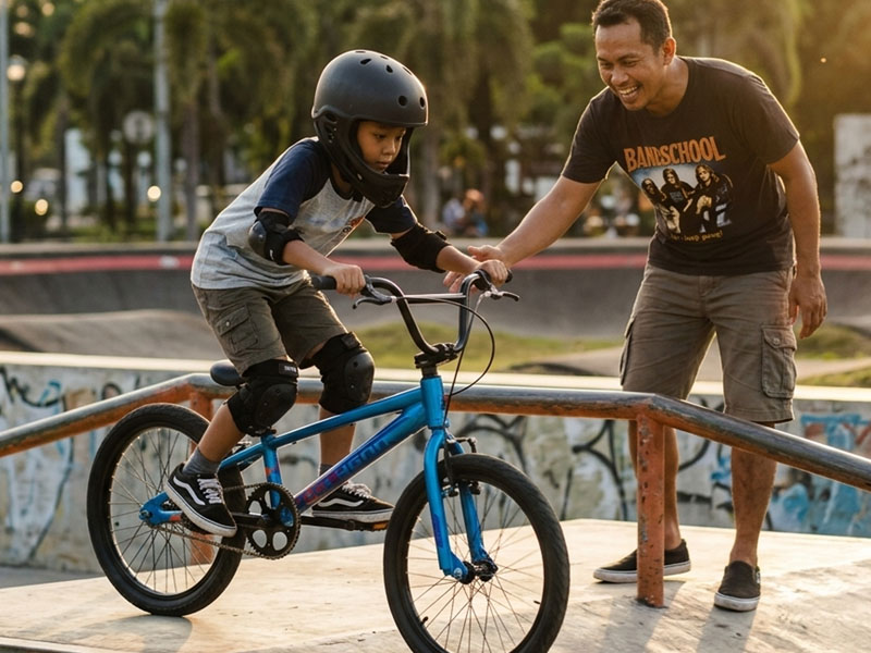 Cycling Lesson With Polygon Kids Bike
